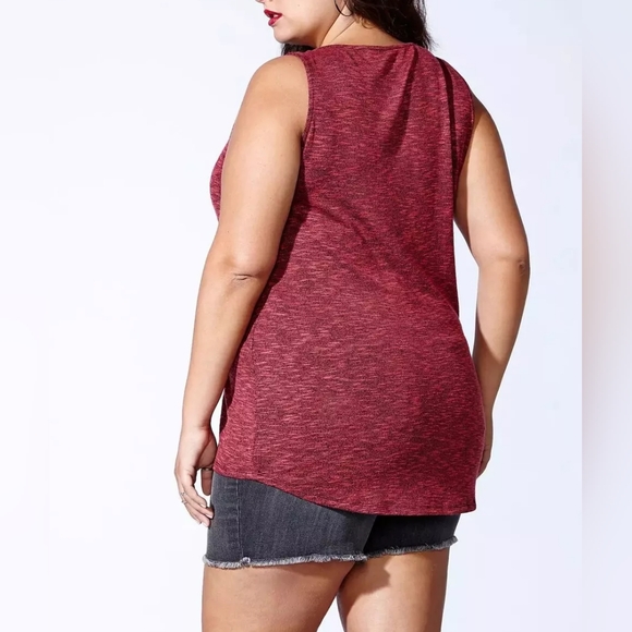 Mblm by Tess Holliday red & black rocker style hook & eye tank top, size 3X - Picture 2 of 9